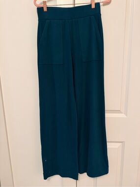 CAbi  Unwind Teal Wide-Leg Pull-On Pants with Front Pockets